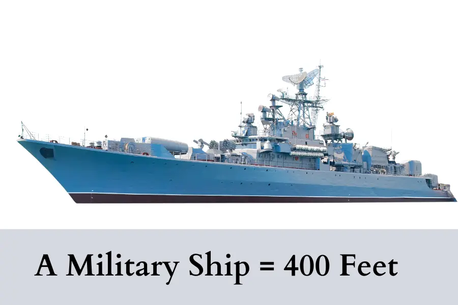 A Military Ship is 400 Feet