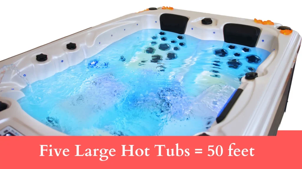 Five Large Hot Tubs equal 50 feet