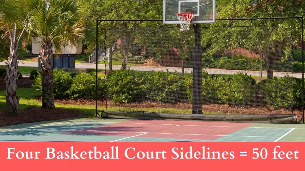 Four Basketball Court Sidelines are 50 feet in length