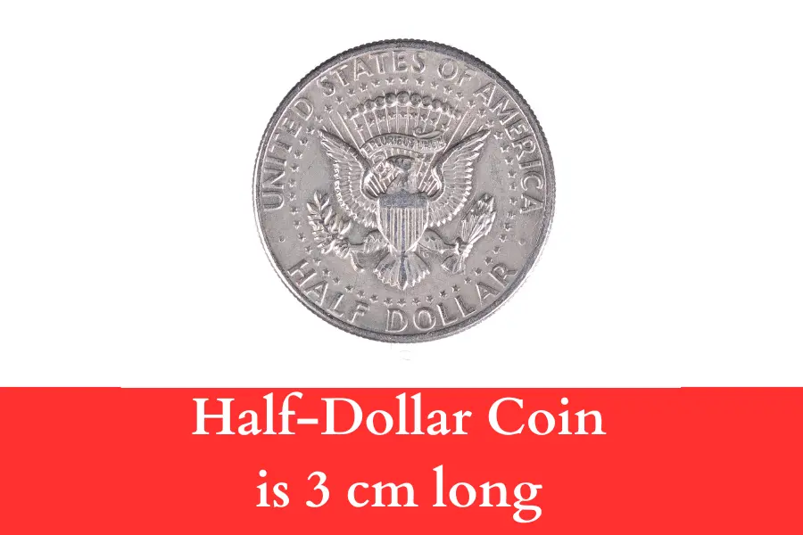 Half-Dollar Coin is 3 cm long