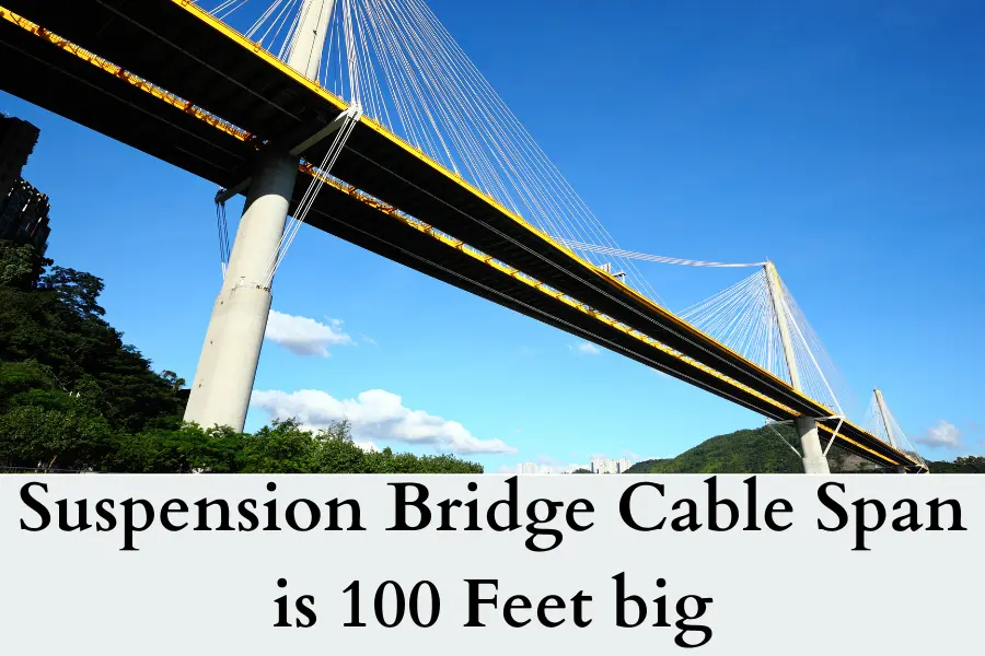 Suspension Bridge Cable Span is 100 Feet big