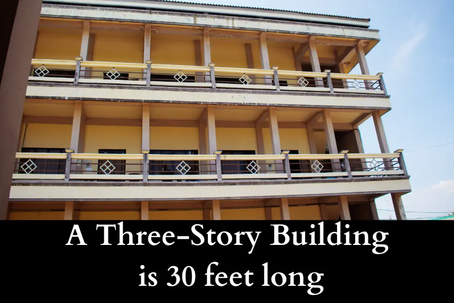 A Three-Story Building is 30 Feet Long or Big