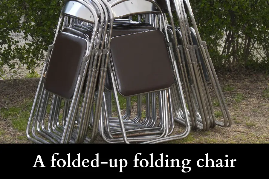 A folded-up folding chair is 50 cm Long or Big