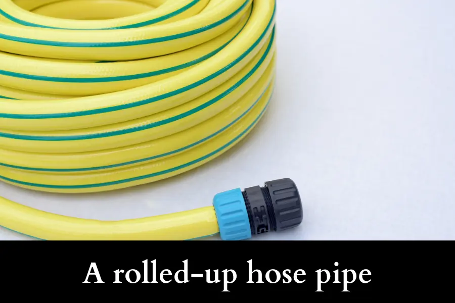 A rolled-up hose pipe is 50 cm Long or Big