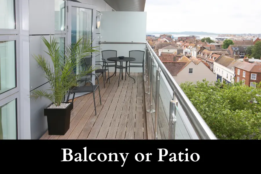 Balcony or Patio is a 100 square feet in size