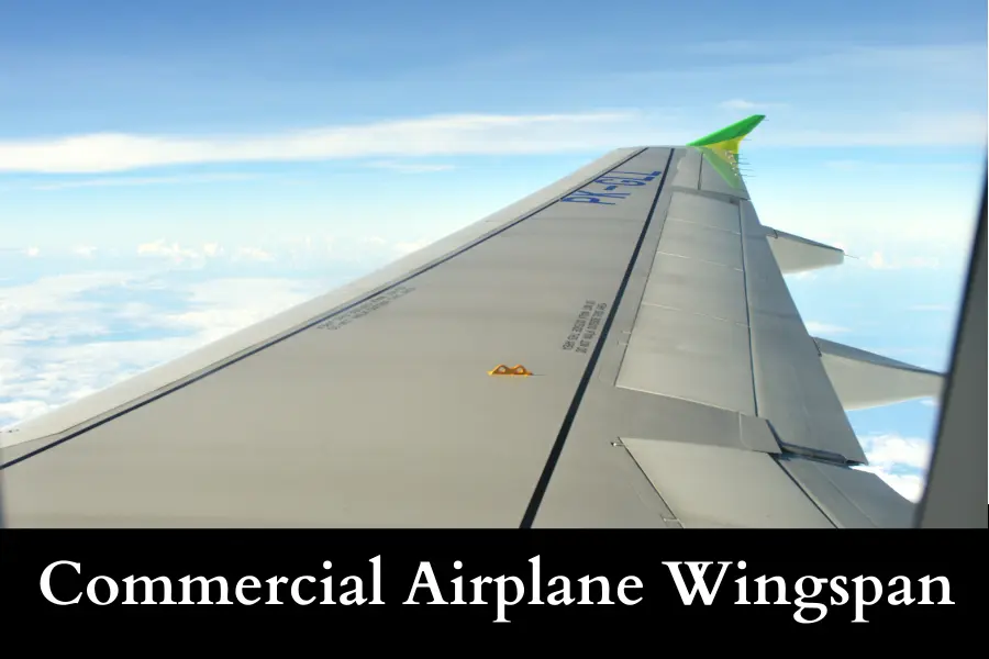 Commercial Airplane Wingspan is 50 Meters long