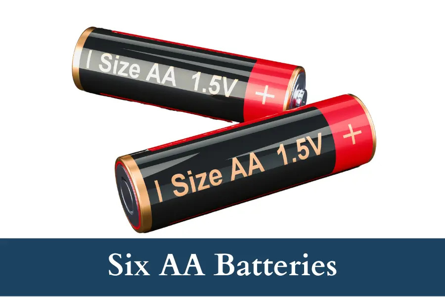 Six AA Batteries is 30 cm long