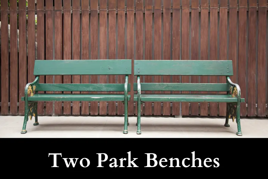 Two Park Benches is 10 Feet Long