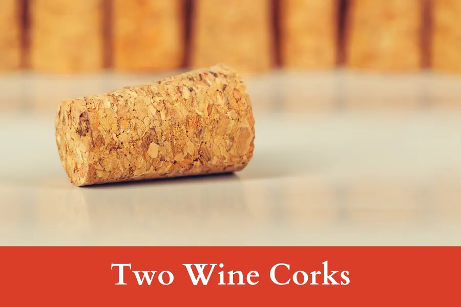 Two Wine Corks On Top of Each Other is 4 inches long