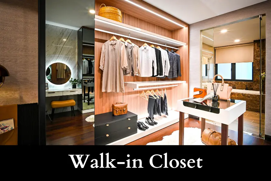 Walk-in Closet is a 100 square feet in size