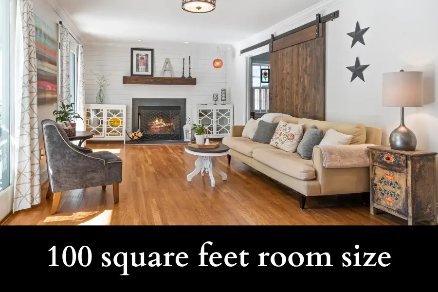 What is a 100 square feet room size