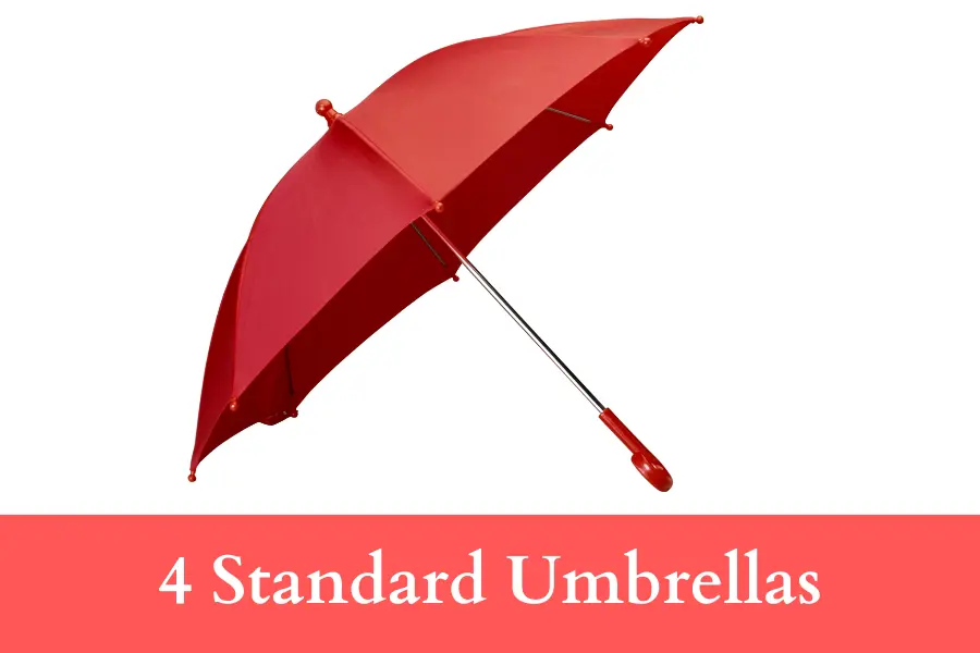 4 Standard Umbrellas is 400 centimeters long