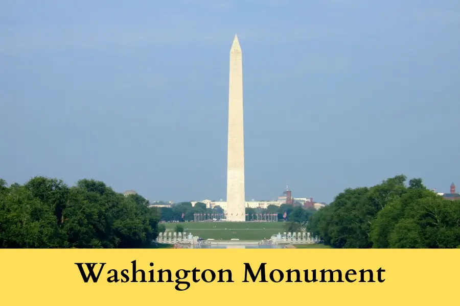 90 percent of Washington Monument is 500 Feet big or tall