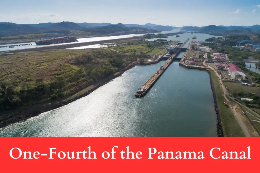 One-Fourth of the Panama Canal is ten miles