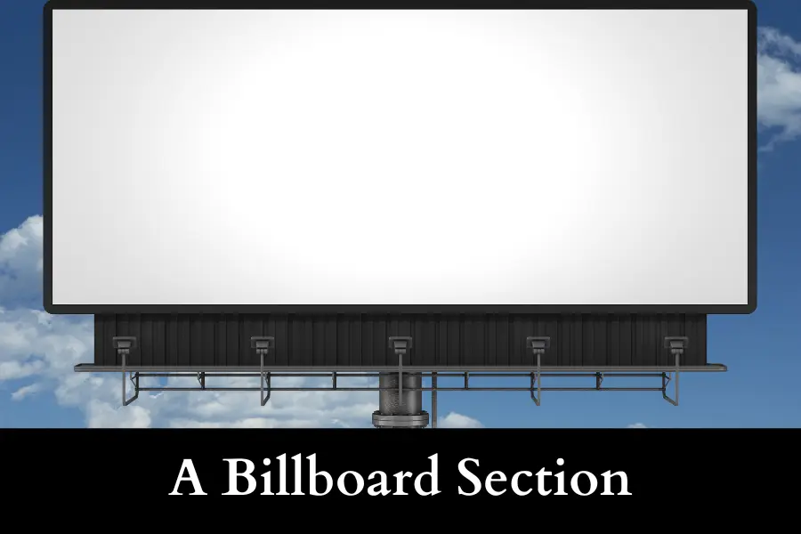 A Billboard Section is 10 square feet