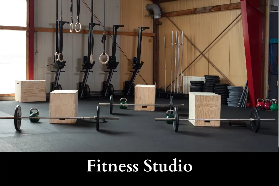 Fitness Studio is 150 square feet big