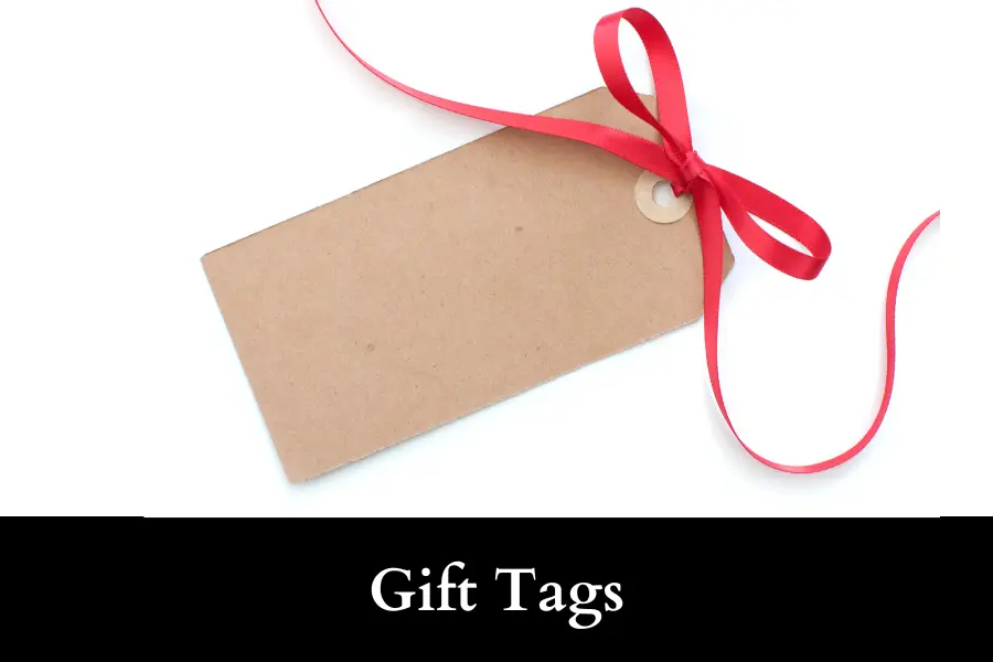 Gift Tags Is 3 Inches by 3 Inches