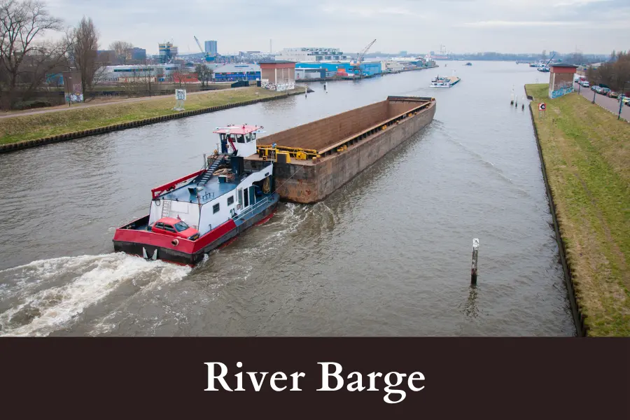 half of River Barge is 100 Feet big